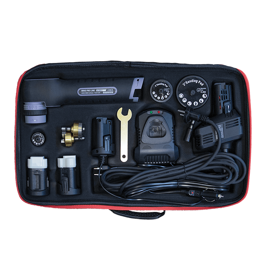 Автономная аккумуляторная полировальная машинка iBrid Pro Line Extended Kit  12V и 220V Au-3030-3E купить в интернет-магазине автохимии autech.ru | цена  28362.09 руб